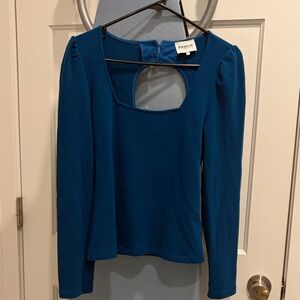 Elegant Teal Long Sleeve Top
